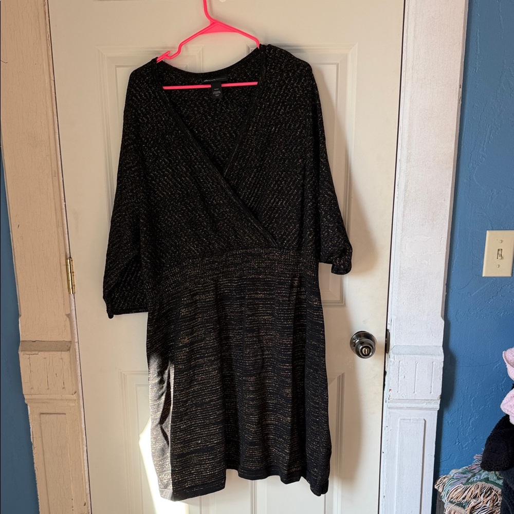 Lane Bryant Elegant Black and Gold Dress